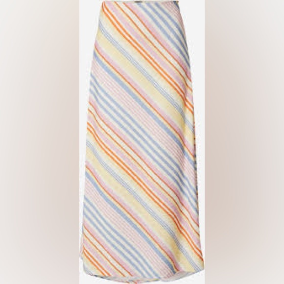 FRNCH Dresses & Skirts - FRNCH Pastel Striped A-Line (open to list/sell the white ruffled blouse as well)